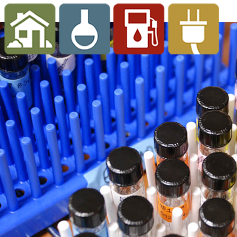 Chemical bottles in the lab