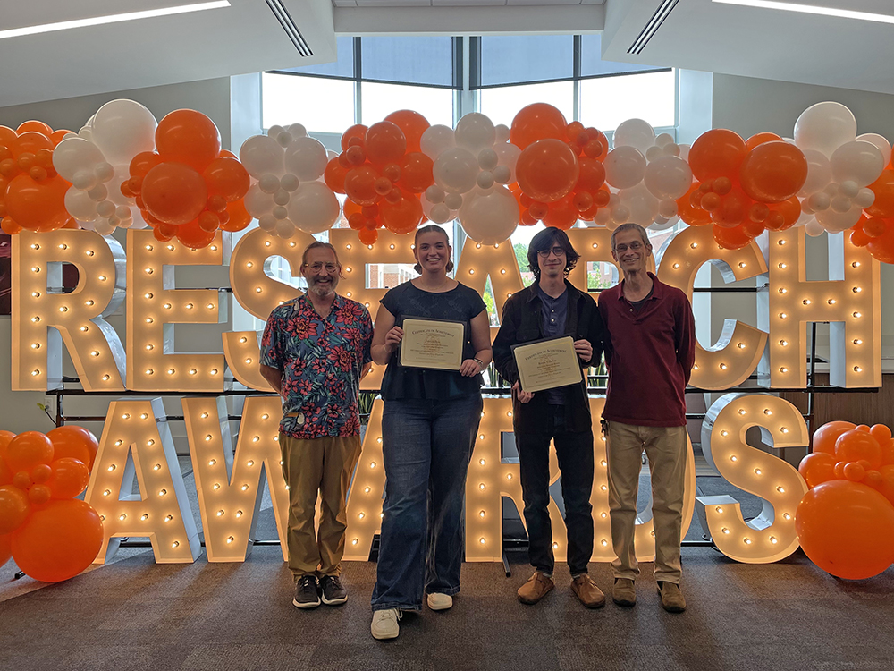 Jocelyn Hess, a senior in MSE, received a Bronze Award for Excellent Poster Presentation for her poster, 'Viability and Impacts of Additives in Automotive Pulp Fiber Reinforced Polypropylene Composites'. Ronan Tollefsen, a junior in MSE, received Honorable Mention for his poster, 'Introduction of Additives into Lignin-based Electrospun Fabrics'. Jocelyn and Ronan are co-advised by Prof. Harper and Prof. Keffer